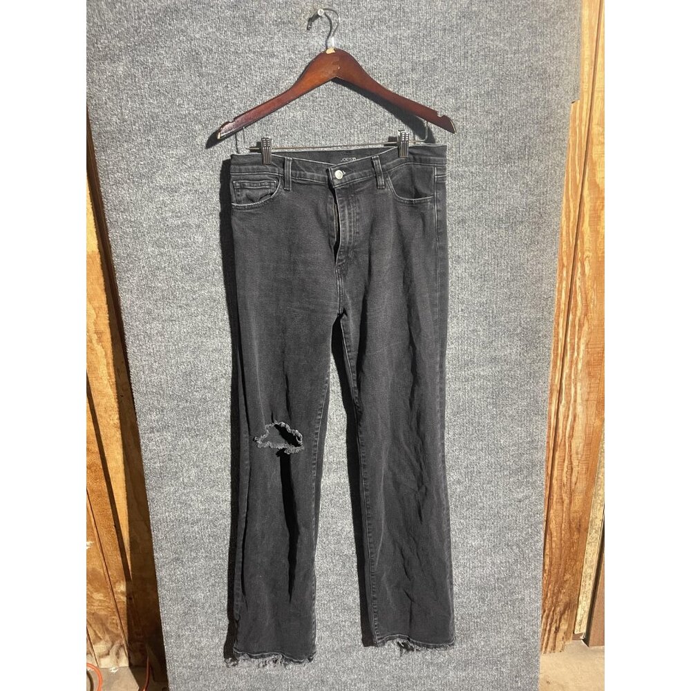 Joe's Jeans women 32 Straight Distressed Stretch Denim Pants Raw Hem